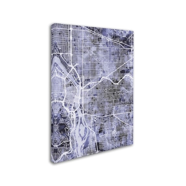 Michael Tompsett 'Portland Oregon Street Map III' Canvas Art,24x32